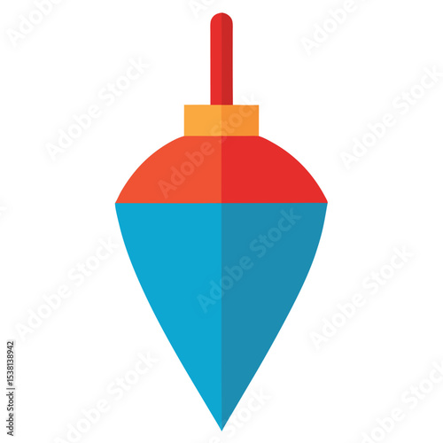 Plumb bob vector illustration representing precision vertical alignment in building work Line Art Vector Illustration