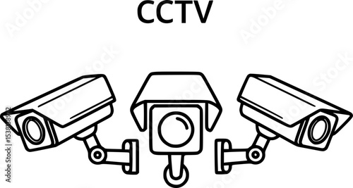 cctv camera. Security camera monitoring equipment, cctv icon. Video surveillance system symbol
