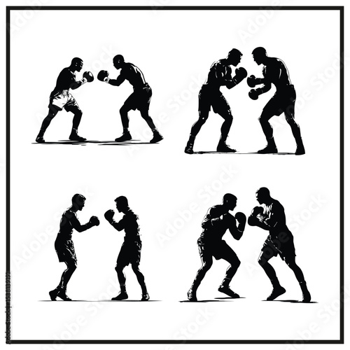 Boxing Sparring Silhouette