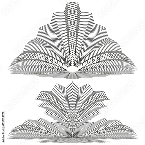 Open book icon. Pages spread wide. Vector literature symbol. Reading knowledge representation.