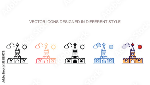 Kremlin icon design with white background stock illustration