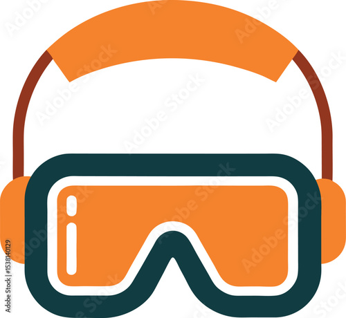 Safety goggles vector illustration representing eye protection gear for industrial use Line Art Vector Illustration