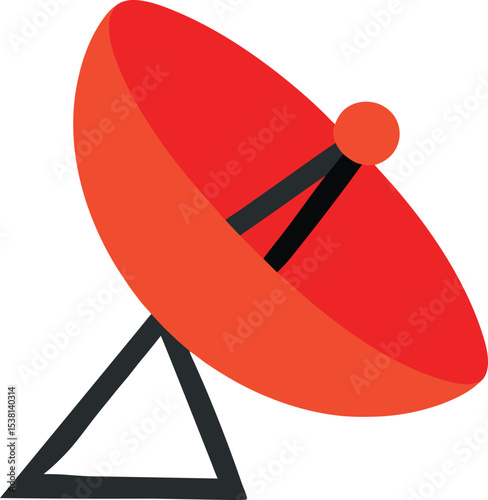 Satellite dish vector illustration for communication and signal reception technology design