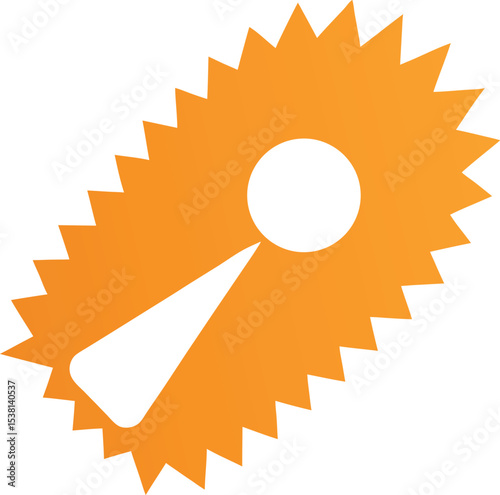 Saw blade icon vector illustration for cutting tools and woodworking equipment design