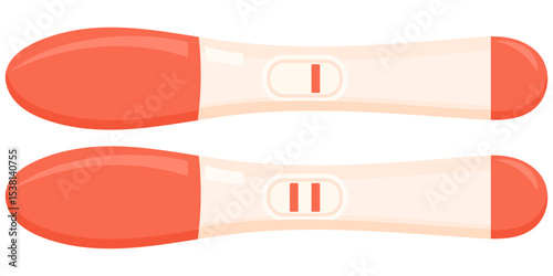 Vector image of a pregnancy test. The long-awaited baby. Test for the presence of hCG in the body. Element for your design.
