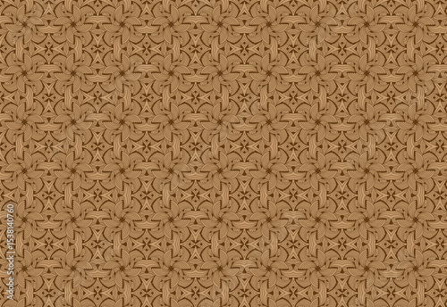 Seamless fabric pattern with abstract art line waven fan brown. Ideal for textile, fashion, wallpaper, and digital backgrounds. Clean, modern, and fully repeatable
