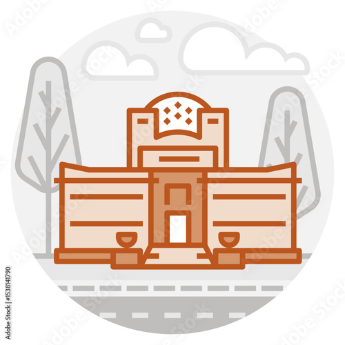 Secession Building – Vienna, Austria (filled outline icon)