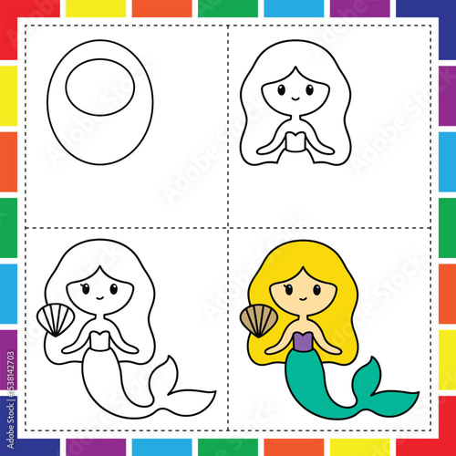 Fantasy coloring and drawing fun for kids easy step by step tutorials for drawing unicorns castles fairies dragons and mermaids, Magical adventures in art step by step drawing and coloring pages
