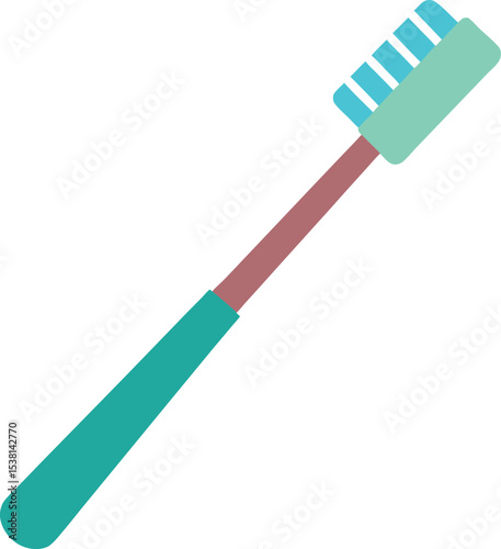Toothbrush Dental Hygiene Cleaning Oral Care Vector Illustration Line Art Vector illustration