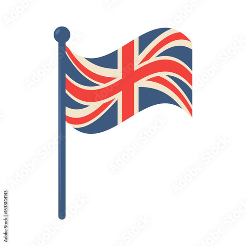 British flag. Vector illustration isolated on white background