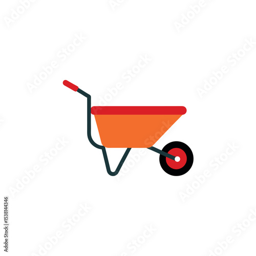 Wheelbarrow Construction Gardening Manual Tool Vector Illustration Line Art Vector illustration
