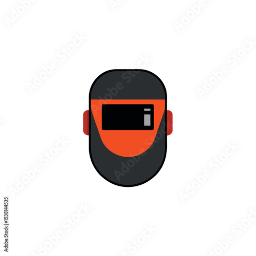 Welding Mask Industrial Protective Gear Vector Illustration Line Art Vector illustration