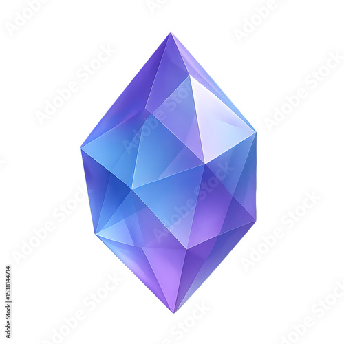 Floating Geometric Crystal Design with Simple Shapes and Colors