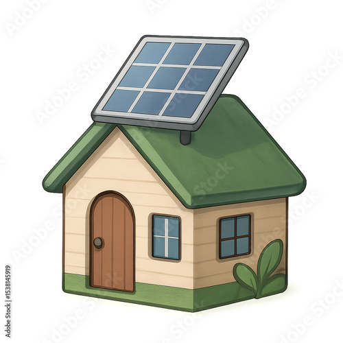 Eco-Friendly House with Solar Panel for Sustainable Living