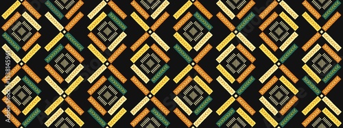 African seamless pattern. Hand drawn ethnic print