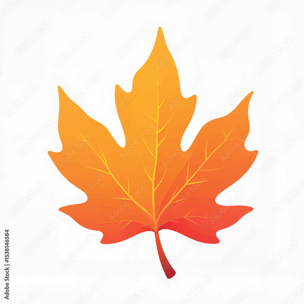 Obraz premium Curled autumn leaf illustration on white background, seasonal beauty
