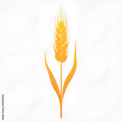 Stylized wheat stalk illustration on white background, agricultural symbolism