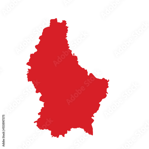 Map of Luxembourg, sign silhouette. World Map Globe. Vector Illustration isolated on white background. Europe continent.