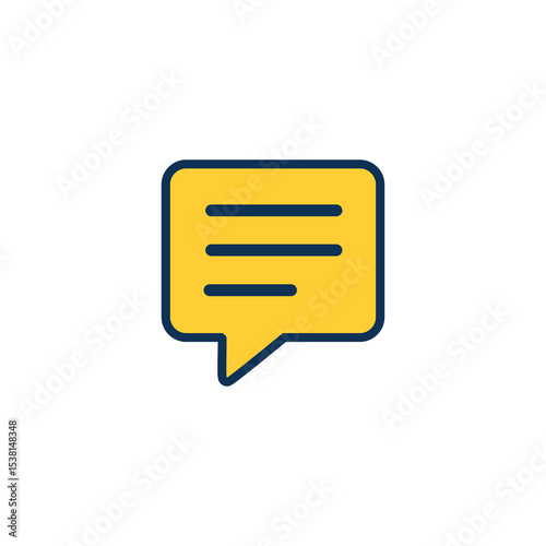 Communication bubble icon vector for UI/UX design, social chat, discussion, online reply, and app feedback systems
