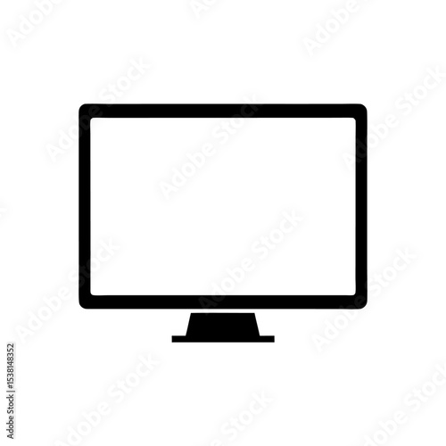 A simple black and white illustration of a computer monitor with a blank screen