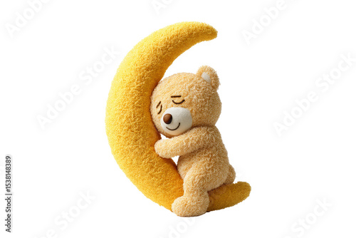Comforting bear moon pillow toy
