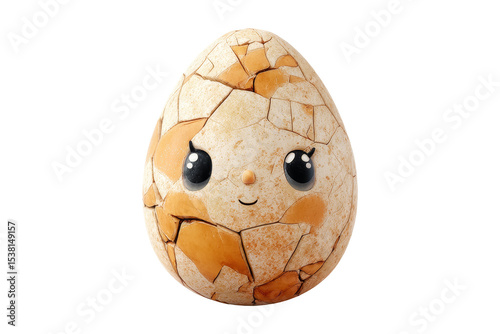 Playful cracked egg character