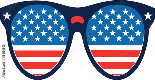 USA flag sunglasses vector illustration 