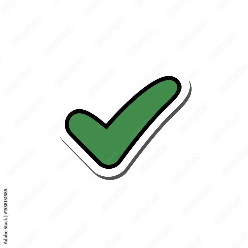 Vibrant Green Check Mark Approval Icon Illustration Vibrant Green Check Mark Approval Icon Illustration