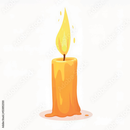 Bright burning candle illuminating warmth at home, peaceful ambiance
