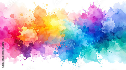 Abstract watercolor paint texture with colorful artistic splashes, grunge stains, and vibrant ink patterns