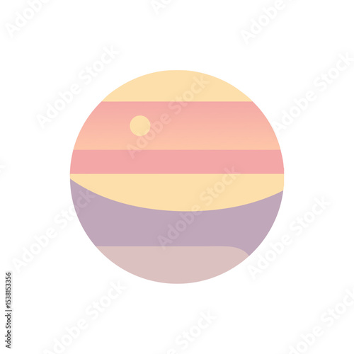 planet illustration, planet icon, full color
