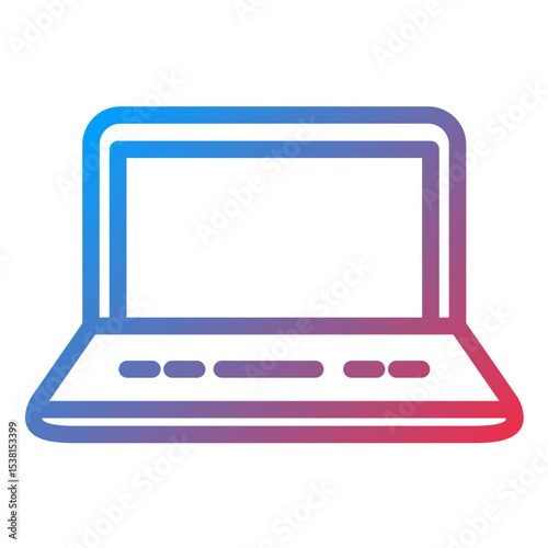 Laptop line icon style