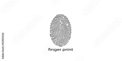 Digital fingerprint, finger print fingerprint lock secure security logo vector icon illustration