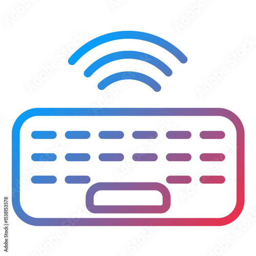 Wireless Keyboard line icon style