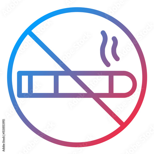 No Smoking line icon style