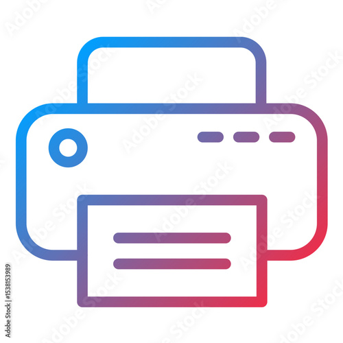 Printer line icon style