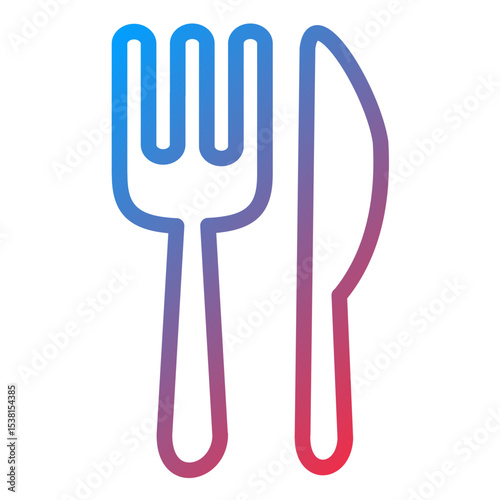 Cutlery line icon style
