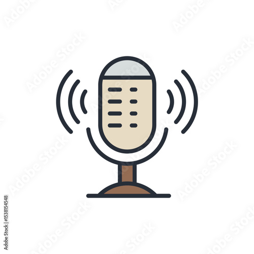 podcast icons isolated on White Background. Flat style design
