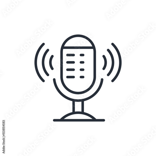 podcast icons isolated on White Background. Flat style design
