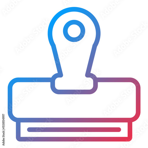 Stamp line icon style