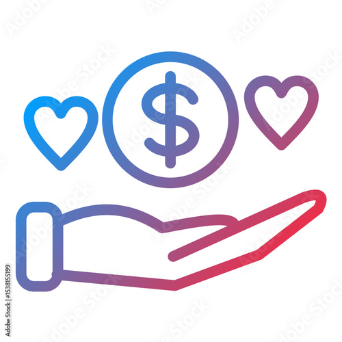 Donation line icon style