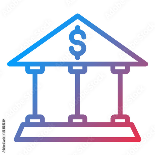 Bank line icon style