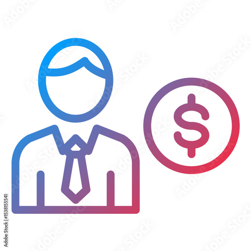 Accountant line icon style