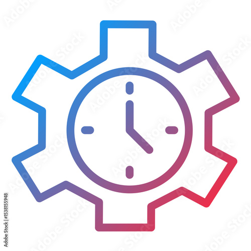 Time Management Line Icon Style