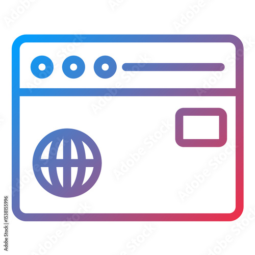 Web Browser Line Icon Style
