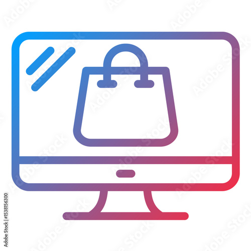 Online Shop Line Icon Style