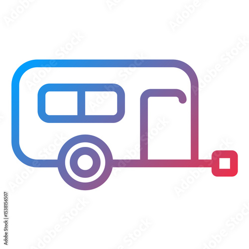 Caravan Line Icon Style