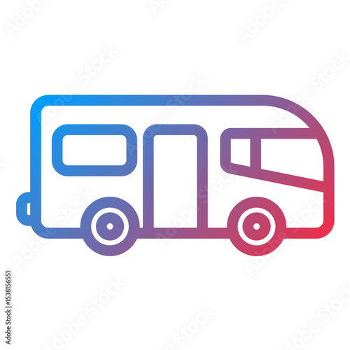Camper Van Line Icon Style