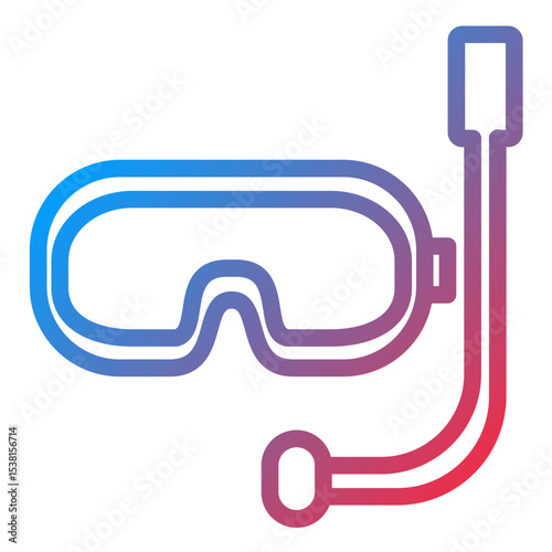 Diving Mask Line Icon Style