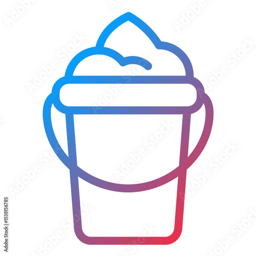 Sand Bucket Line Icon Style